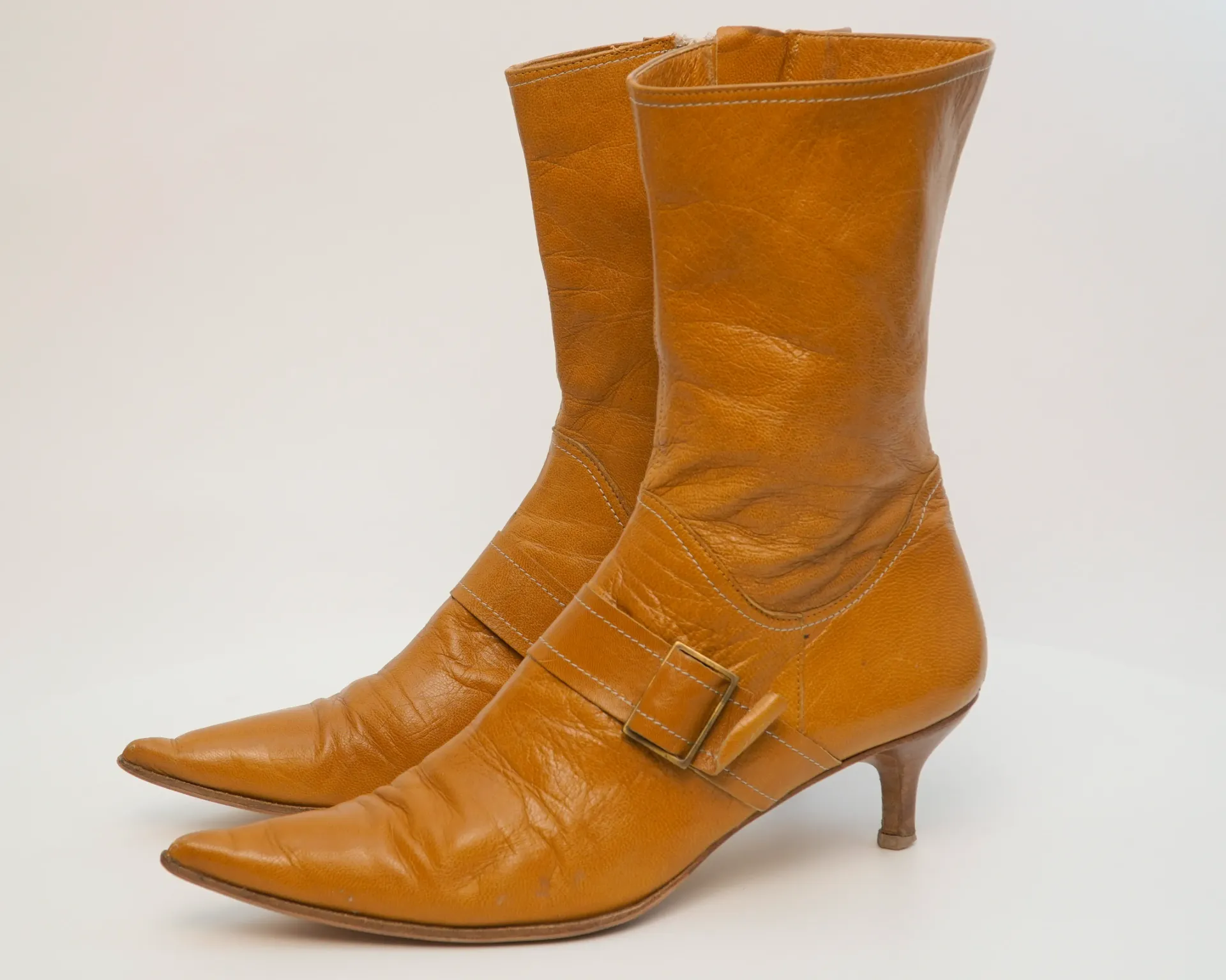 [23009] Paire de bottes hautes femme en cuir véritable