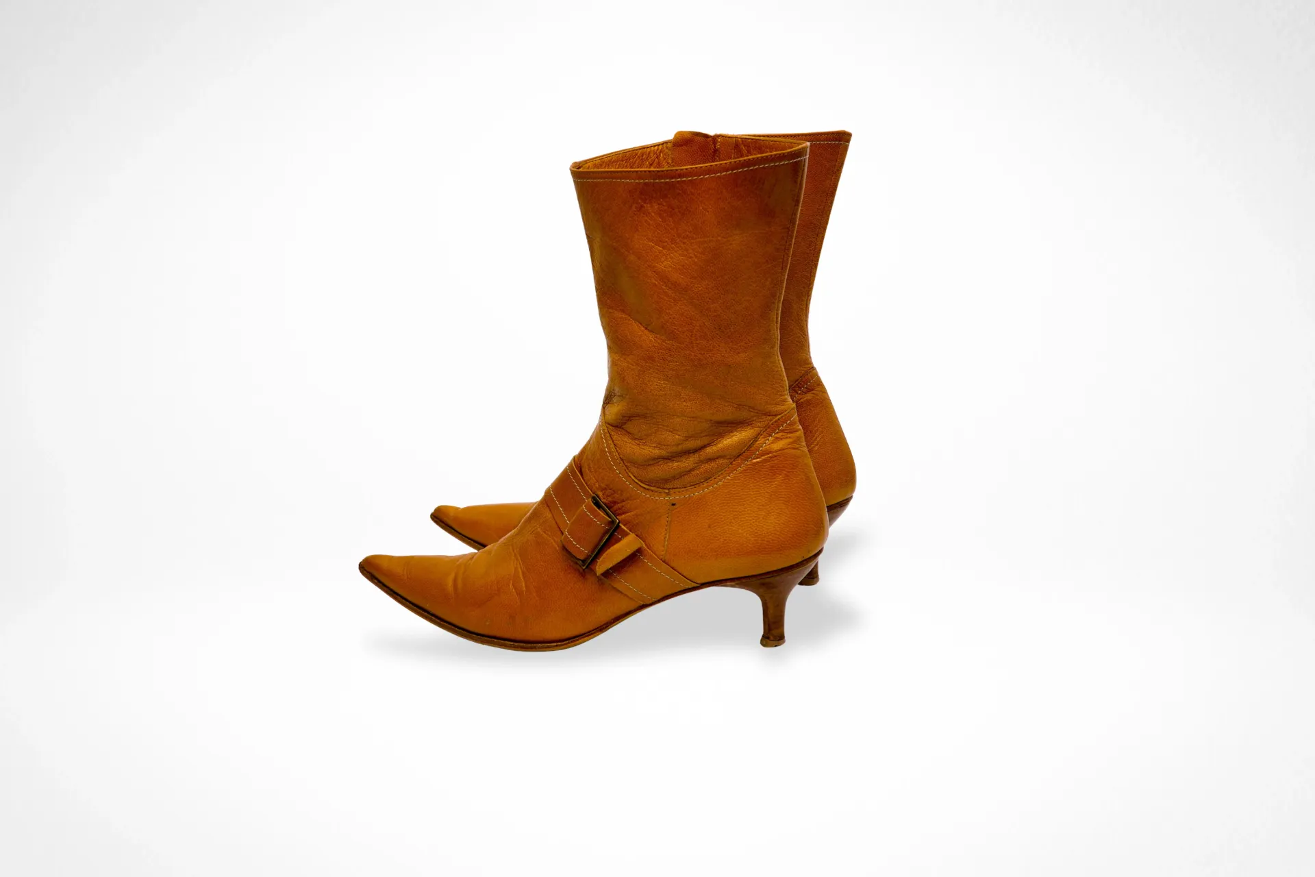 Paire de bottes hautes femme en cuir véritable