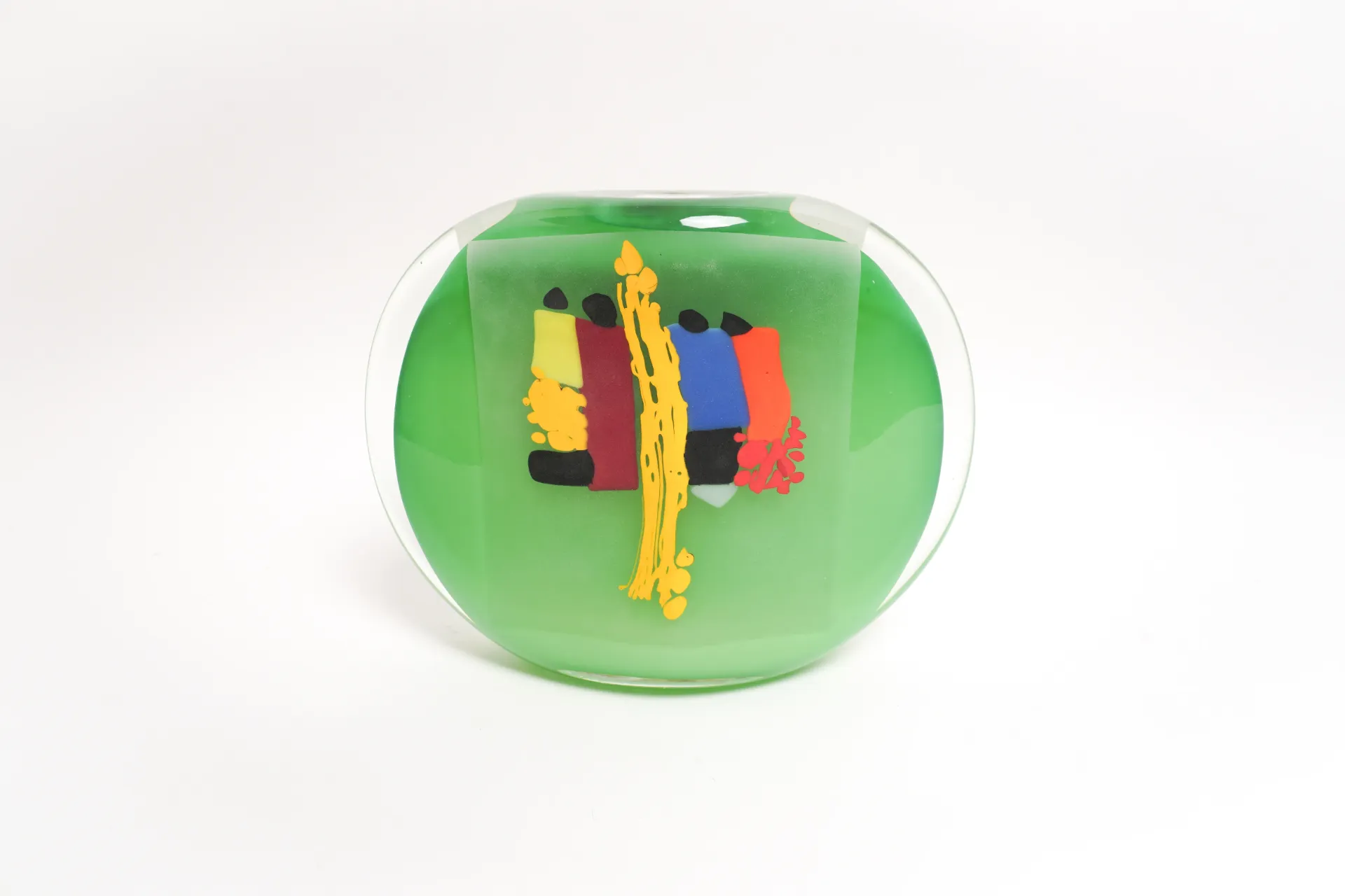 Grande pièce décorative en verre vert de Jean-Luc Garcin