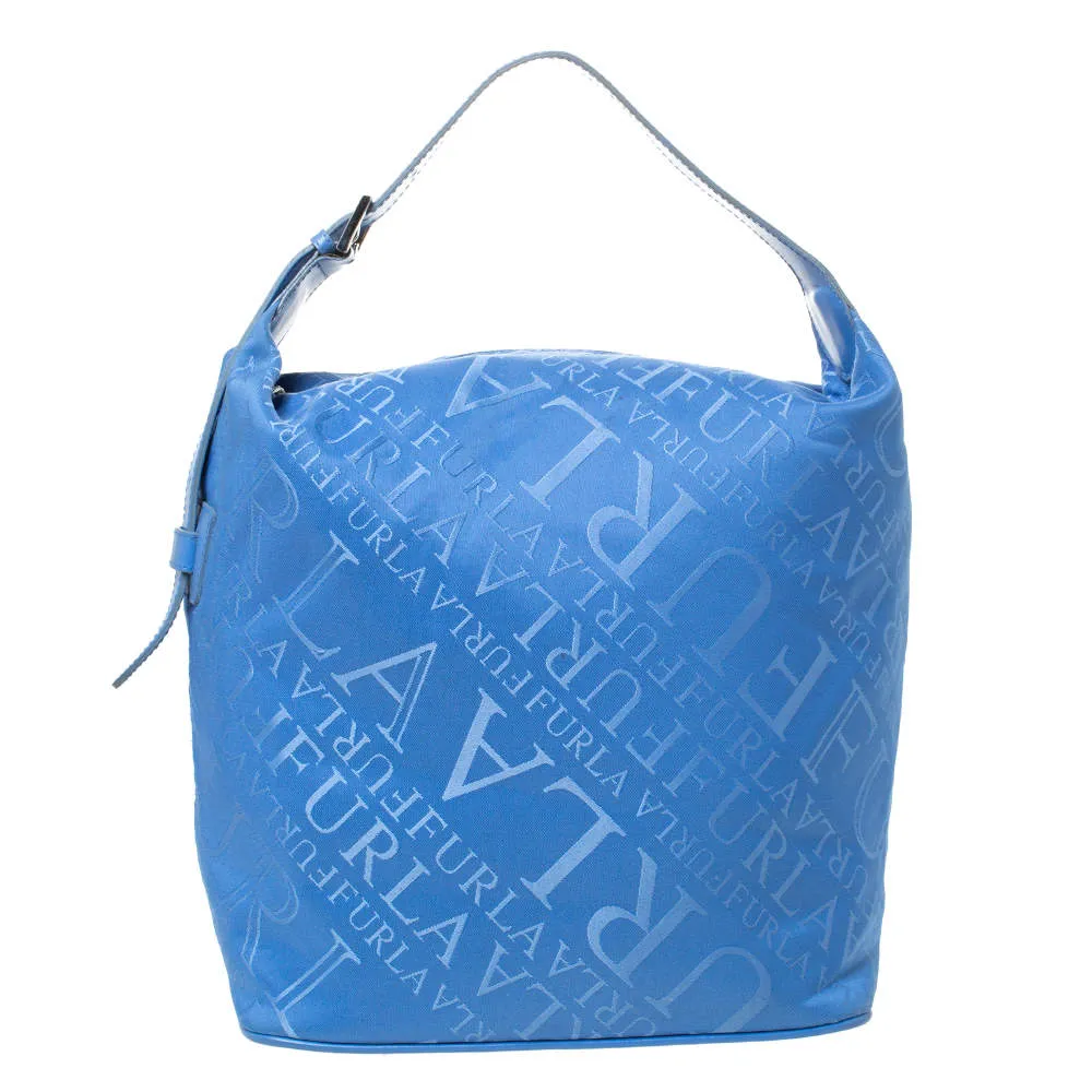 Sac à épaule Furla bleu monogramme