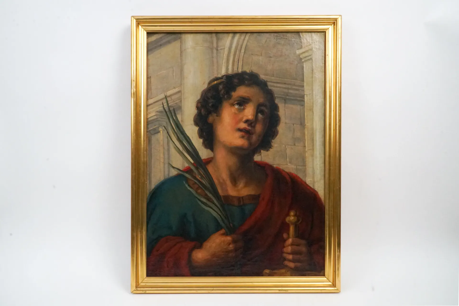 [DV28-06] Saint Pancrace — Joseph Kastner, huile sur toile, Rome 1888