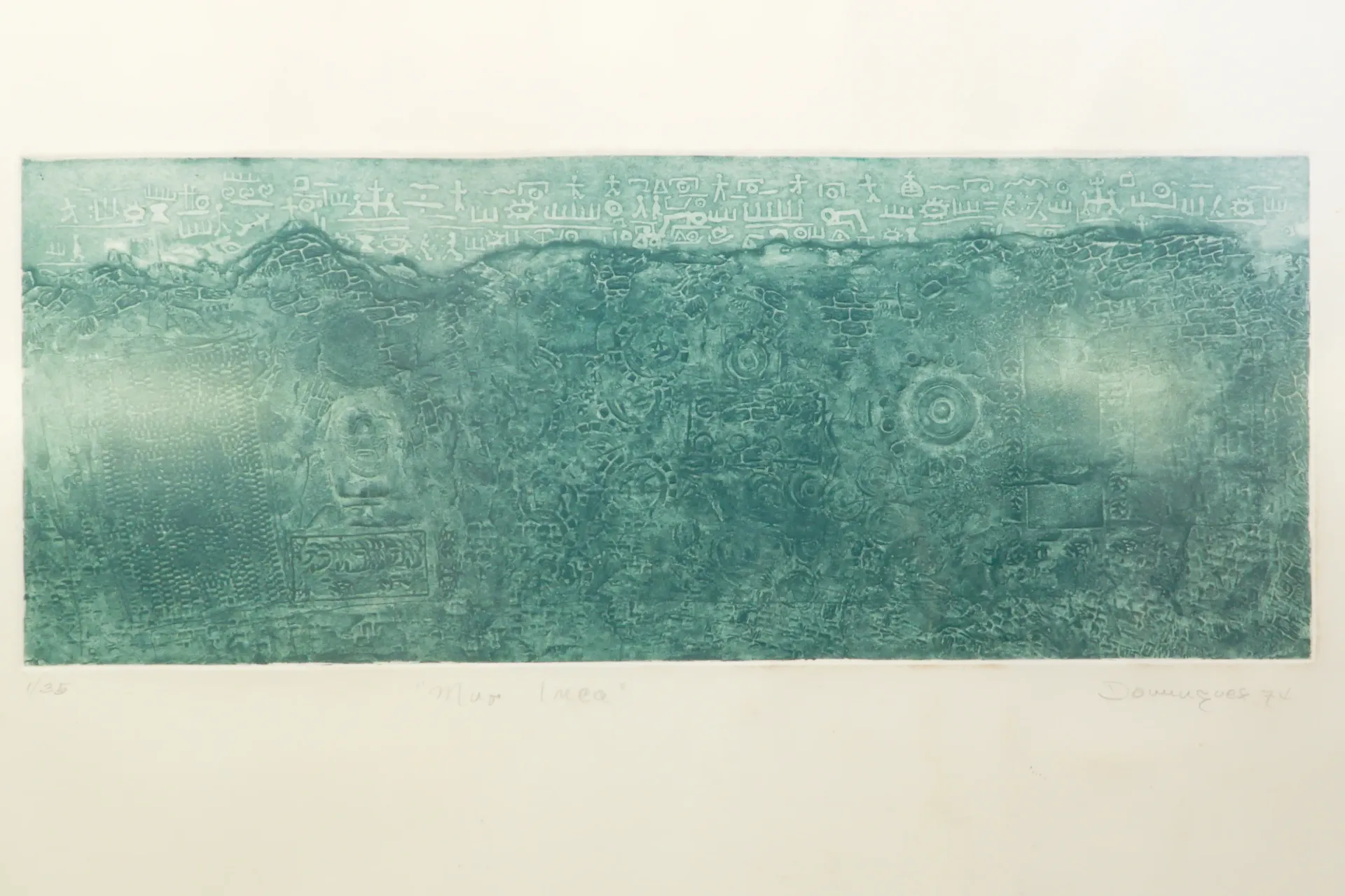 [DV28-11] Gravure "Mur Inca", Alfredo Dominguez 1974, édition limitée 1/35