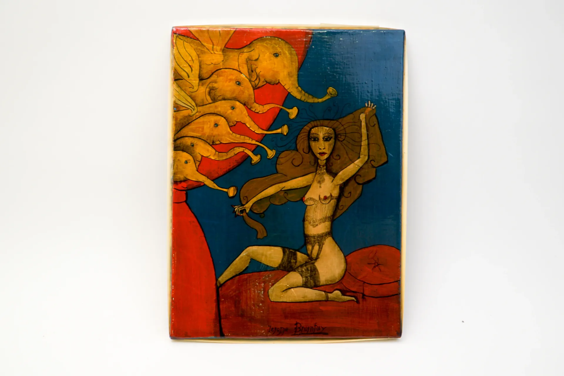 [DV28-15] Les éléphants et la danseuse, huile sur toile, Jérôme Bromfay