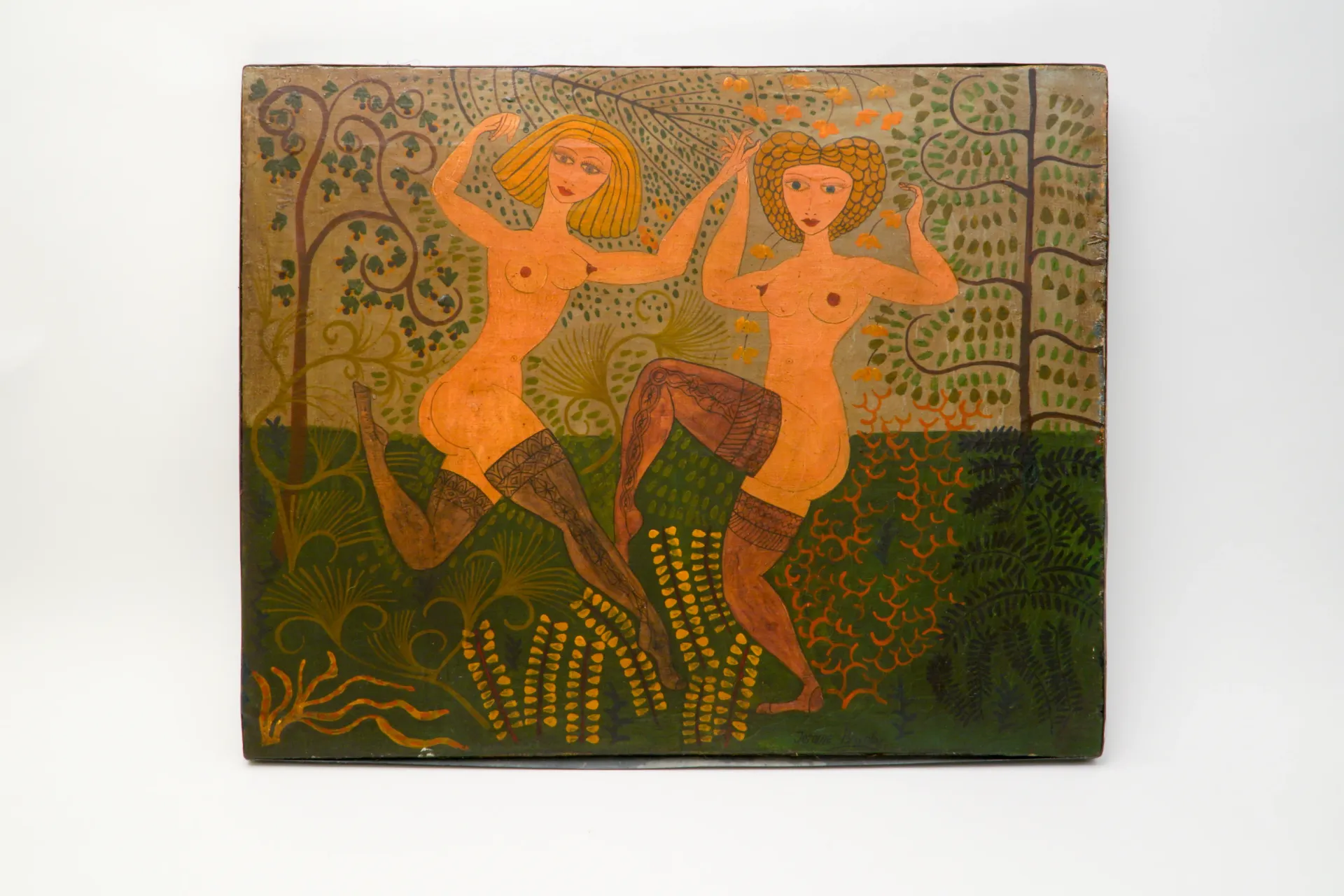 [DV28-16] La danse et les bas résille, huile sur toile, Jérôme Bromfay