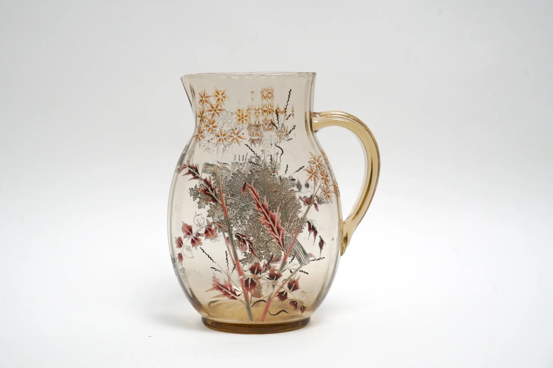 [DV1-05] Pichet en verre émaillé signé Émile Gallé – Art Nouveau