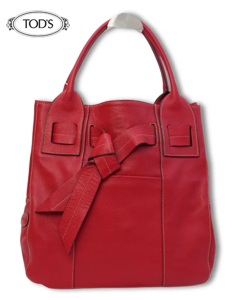 [05023] Sac à main rouge Tod's en cuir véritable