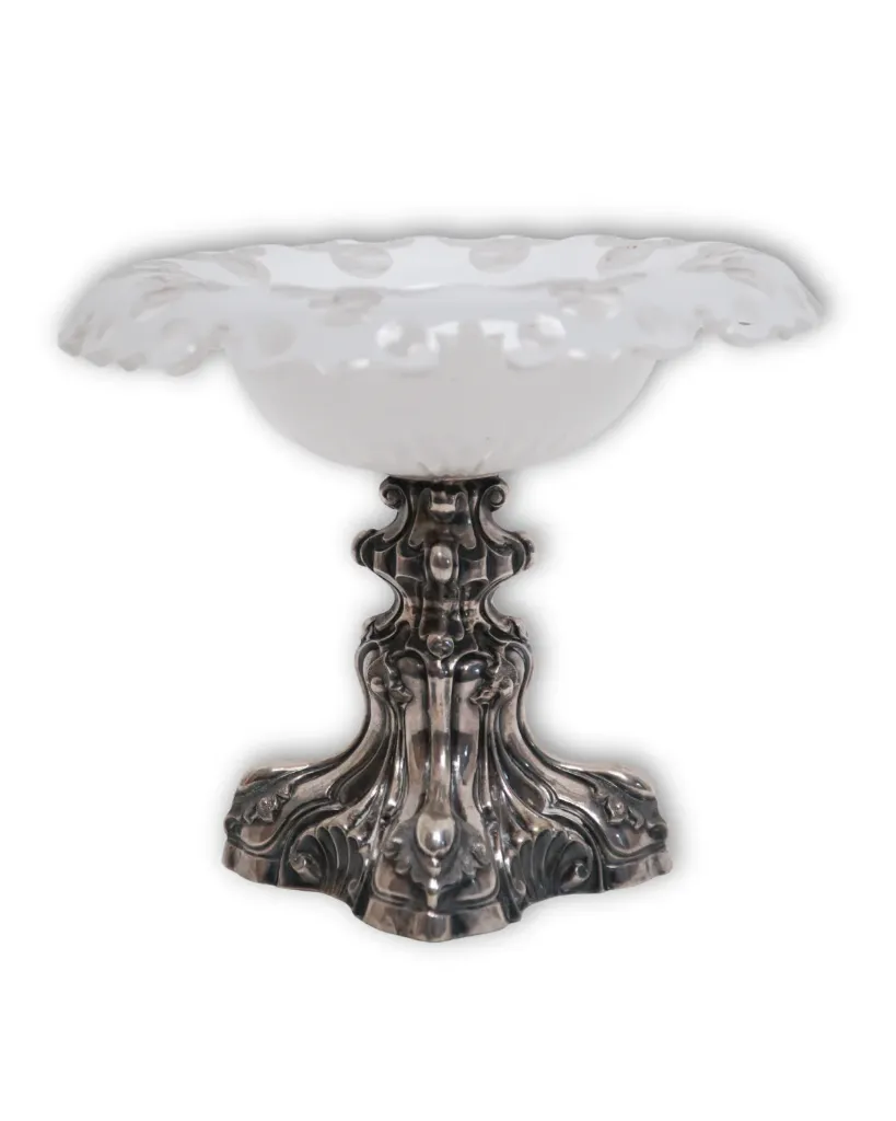 [10064] Coupe à fruit Mid-century Danoise en argent